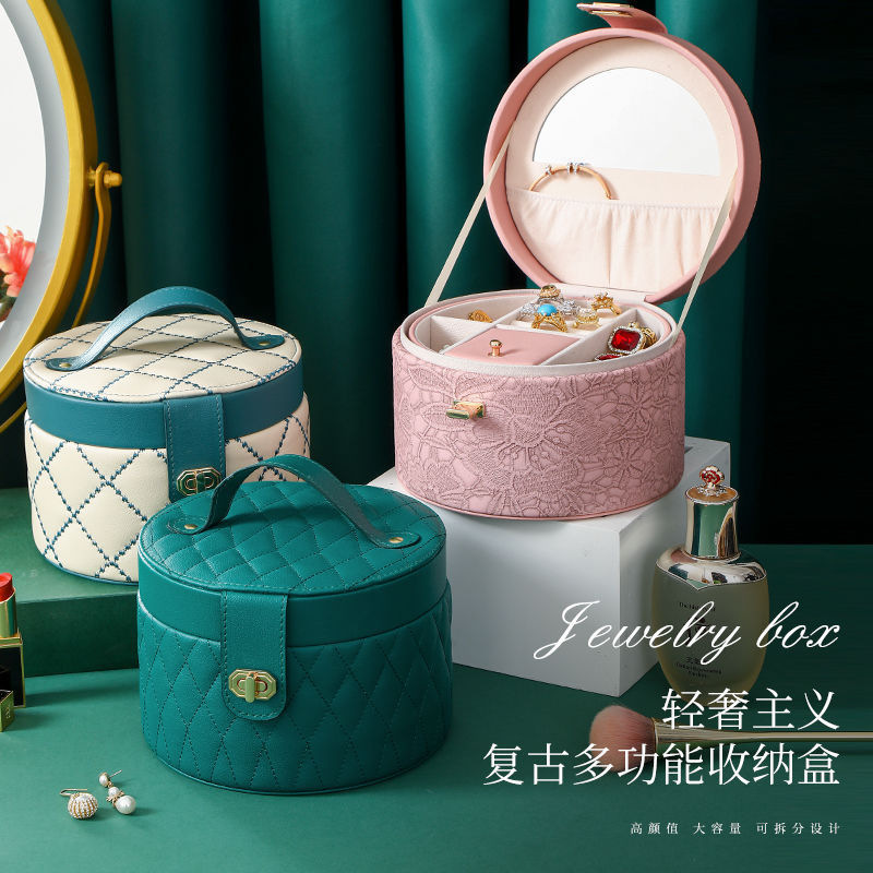 Internet Celebrity Jewelry Box High-Grade Jewelry Box Exquisite Jewelry Box Large Capacity Waterproof Portable Jewelry Box Household Multi-Layer Storage Box Wholesale