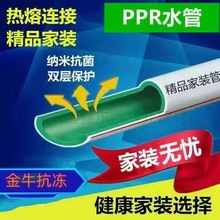 金牛抗冻PPR20 25热水管双色家装水管绿翡翠瓷芯纳米水管配件齐全