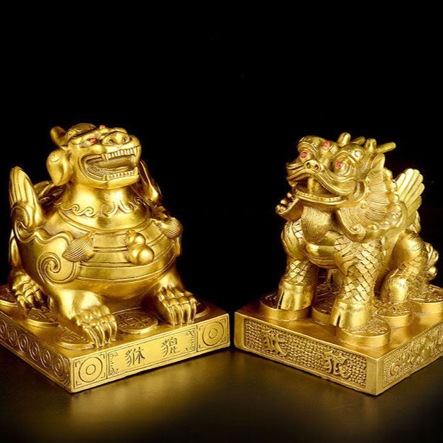 纯铜貔貅摆件公母貔恘一对客厅家居装饰皮丘全铜铸造办公室饰品