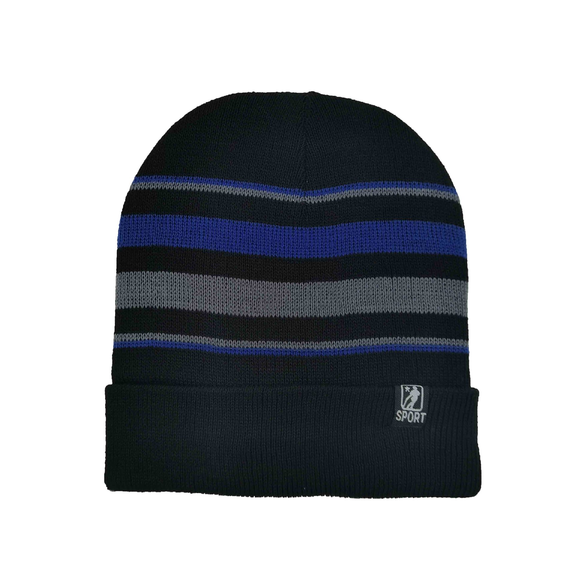 Autumn and Winter New Woolen Cap Lines Knitted Hat Fashionable Warm Thick Windproof Ice Cap Men's Ski Cap
