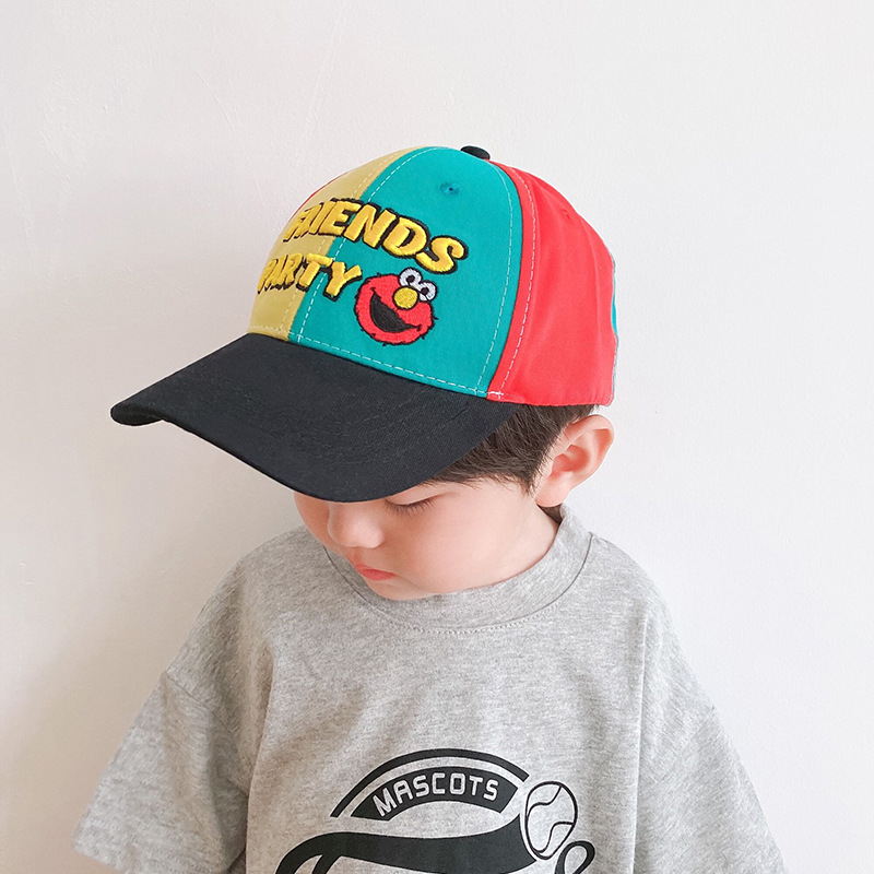 儿童鸭舌帽男夏薄款韩版潮卡通字母男童棒球帽男宝宝帽子夏季防晒