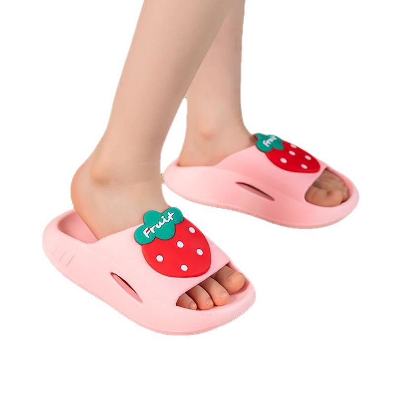 2023 Cartoon Fruit Children's Slippers Men's Summer Internet Celebrity Home Bathroom Girls Thick Bottom Soft Deodorant Baby Sandals