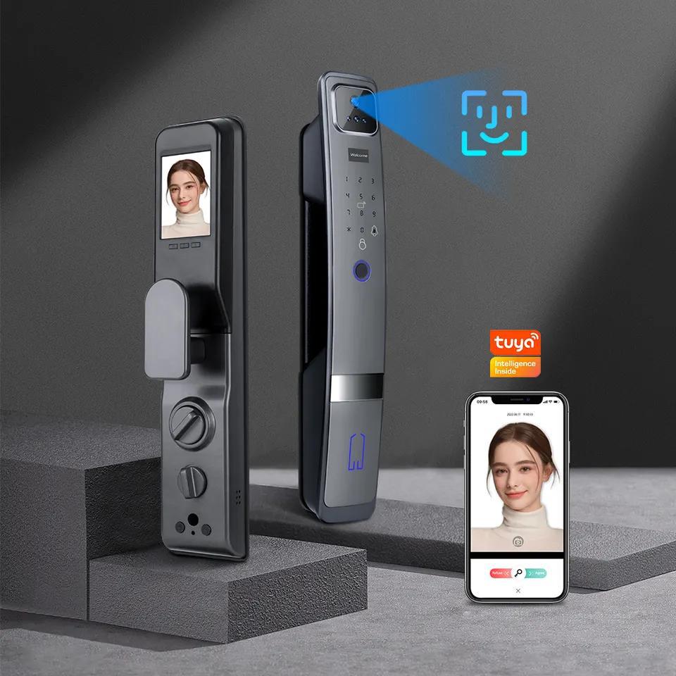 Fingerprint Lock Graffiti 3D Face Recognition Automatic Fingerprint Lock Peephole Viewer Smart Joint Lock with Screen Capture