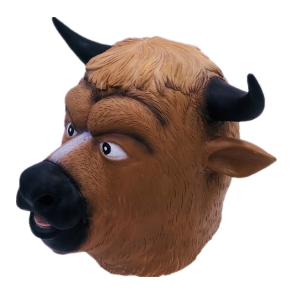 新大话西游牛魔王头套动物牛头面具黄牛乳胶道具牛年年会派对装扮