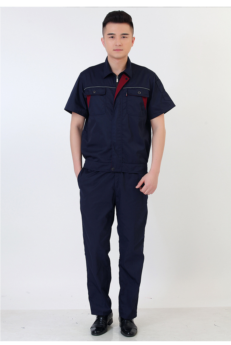 厂家现货直供 工厂车间员工耐磨透气工衣 夏季短袖男女工作服套装