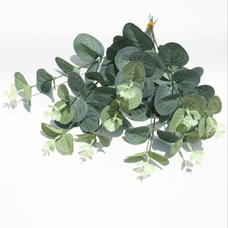 Single Eucalyptus Money Branches and Leaves Simulation Fake Flower Leaves Simulation Plant Wall Flower Wall Accessories DIY Decorative Flower Arrangement