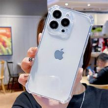 简约情侣透明iPhone15手机壳13promax苹果12透色11/xr男女xs软8壳