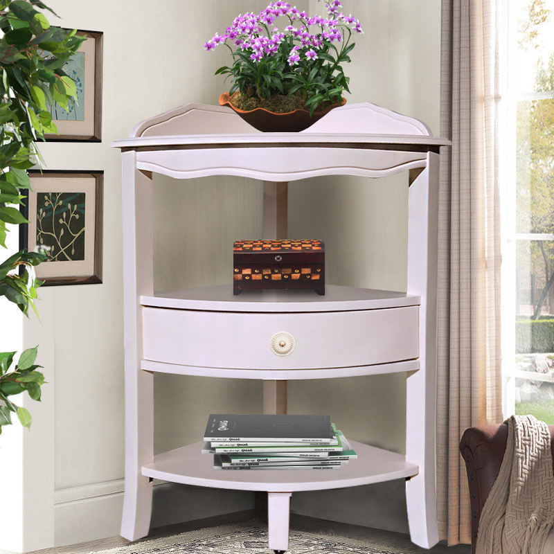 实木小号客厅矮角柜拐角圆弧墙角柜子沙发红木抽屉多层角落置物架