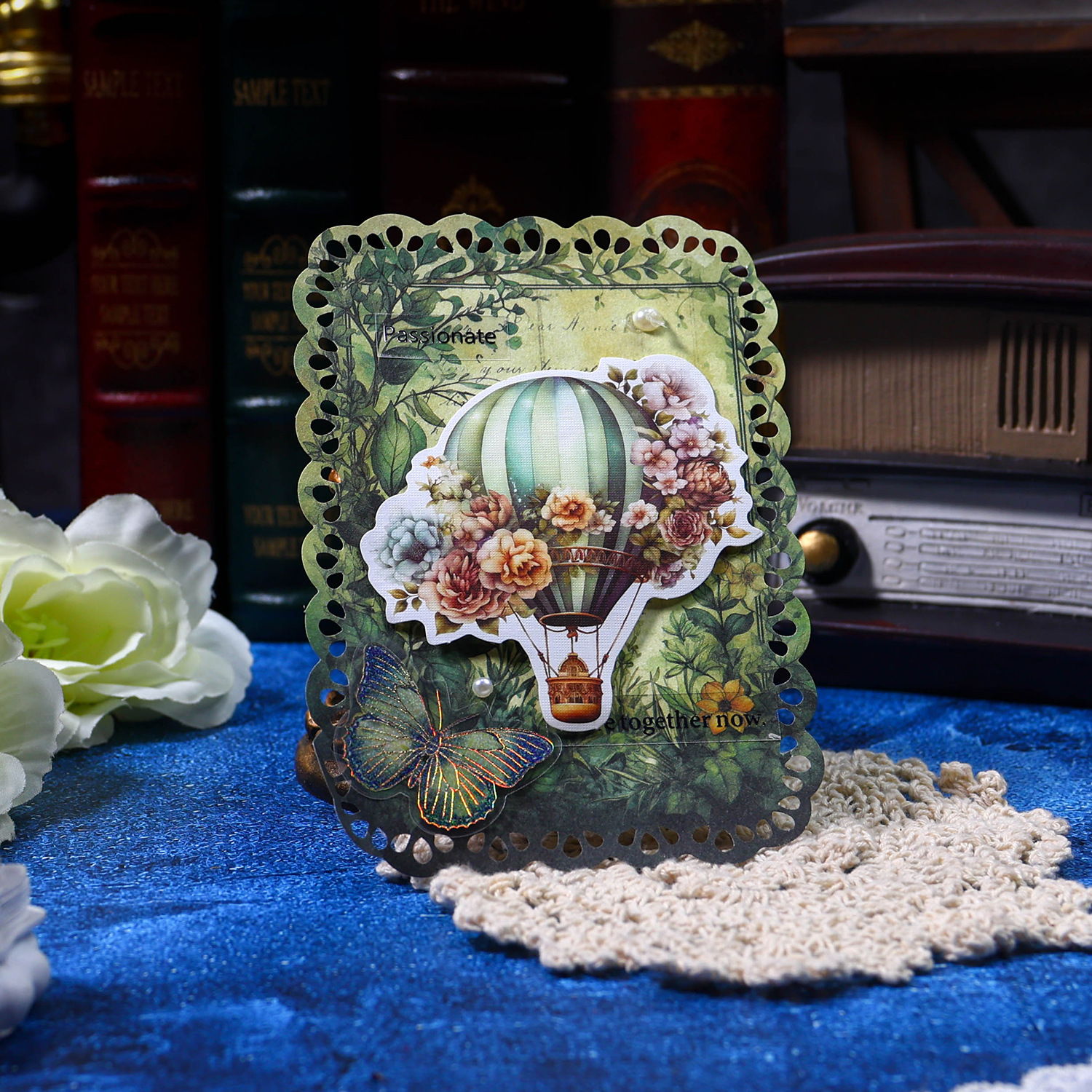 跨境古古森林贴纸 花间环游系列 美式复古手帐打底贴素材拼贴4款