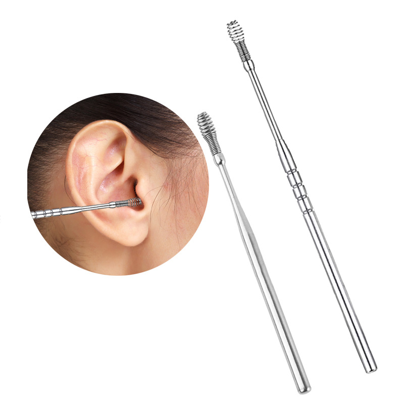 现货批发 不锈钢掏耳勺7件套装便携清洁采耳工具弹簧儿童挖耳器