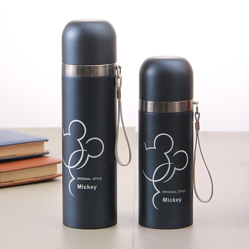 Mickey Mouse Bullet Stainless Steel Thermos Cup Advertising Promotion Gift Cup with Rope Handle Outdoor Sports Cup 