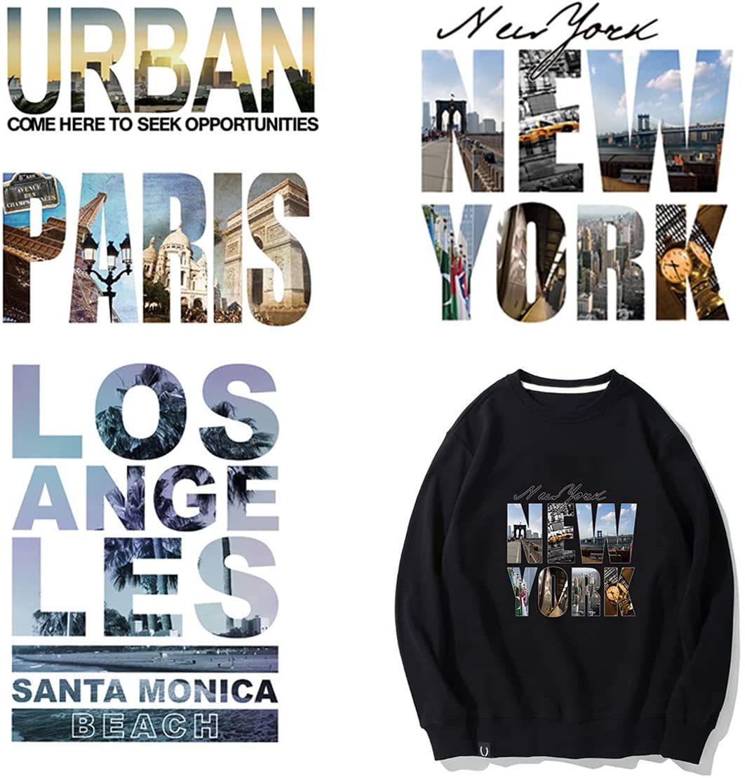 亚马逊爆款热转印字母烫画衣服印花图案服装柯式烫画胶印烫图烫印