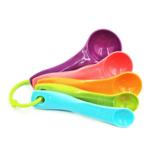 彩色量勺5件套装 带刻度计量勺 量匙盐勺克勺 厨房调料勺烘焙工具