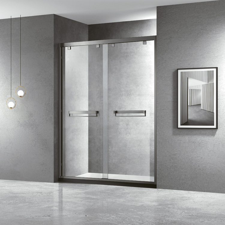 厂家淋浴房抢灰色双移门直隔断浴室卫生间干湿分离玻璃门批发8390
