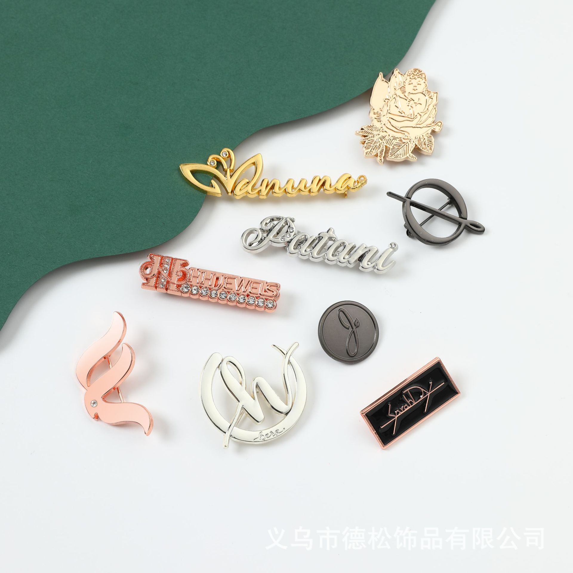 Zinc Alloy Luggage Accessories Decorative Band Foot Sign Die-Casting Metal Luggage Rectangular Logo Point Paint with Foot Sign