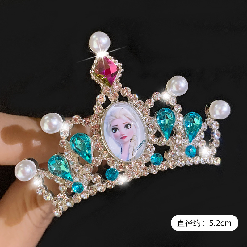 Disney Children‘s Small Crown Hairpin Metal Material Children‘s Ice and Snow Headdress Girl Cute Crown Hair Ornament