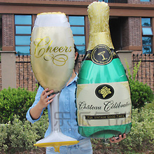 IB9B香槟酒瓶酒杯威士忌铝箔铝膜气球 酒吧ktv开业婚庆生日派对装