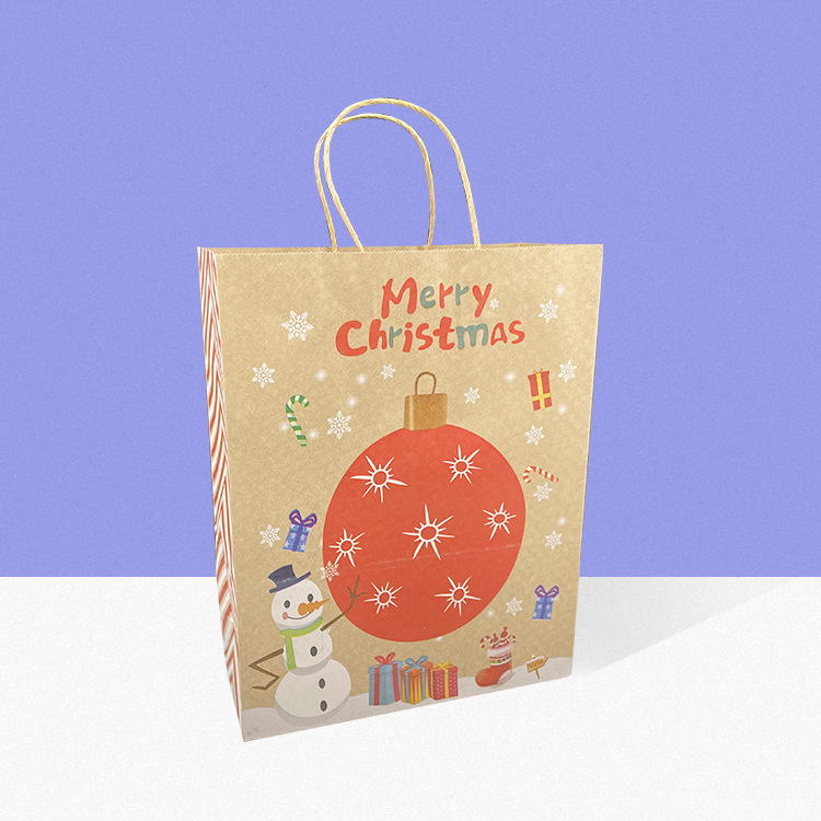 Christmas Paper Bag Handbag Gift Birthday Gift Bag Christmas Fruit Packaging Gift Set Bag Kraft Paper Bag Hot Sale