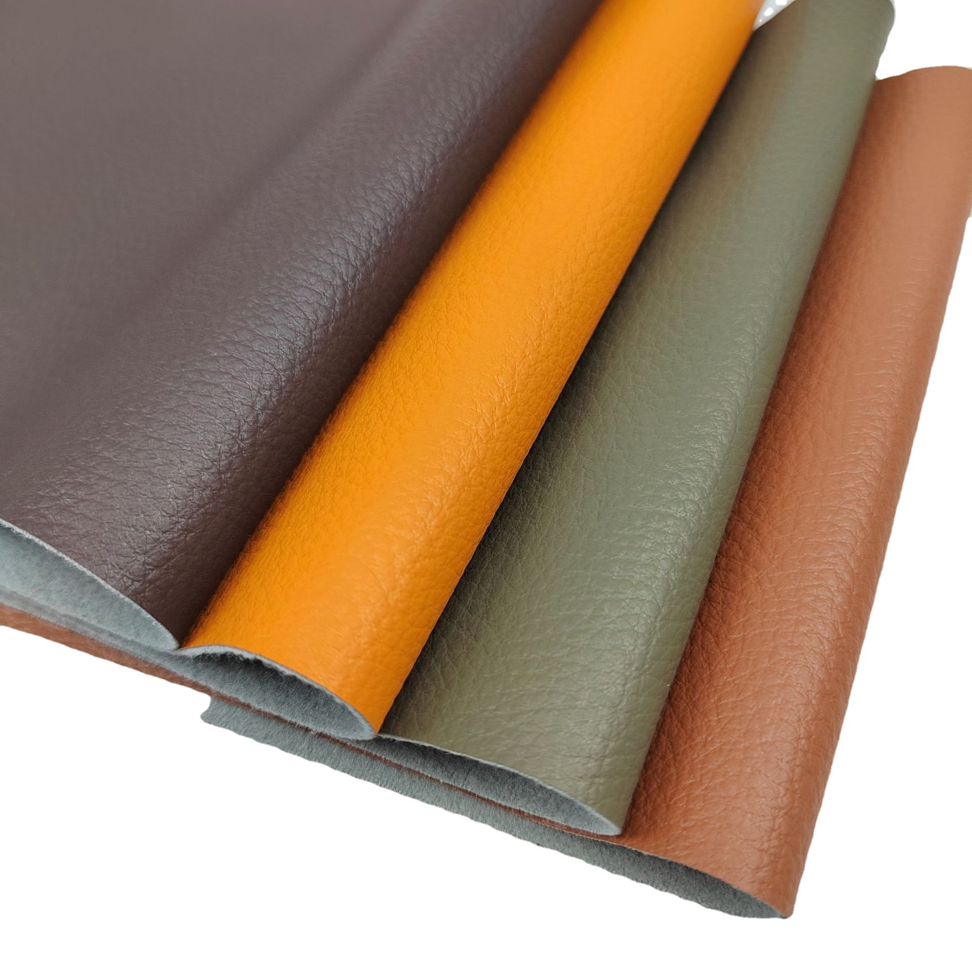 厂家供应无溶剂荔枝纹 pu人造皮革面料鞋面手提箱包皮具料荔枝纹