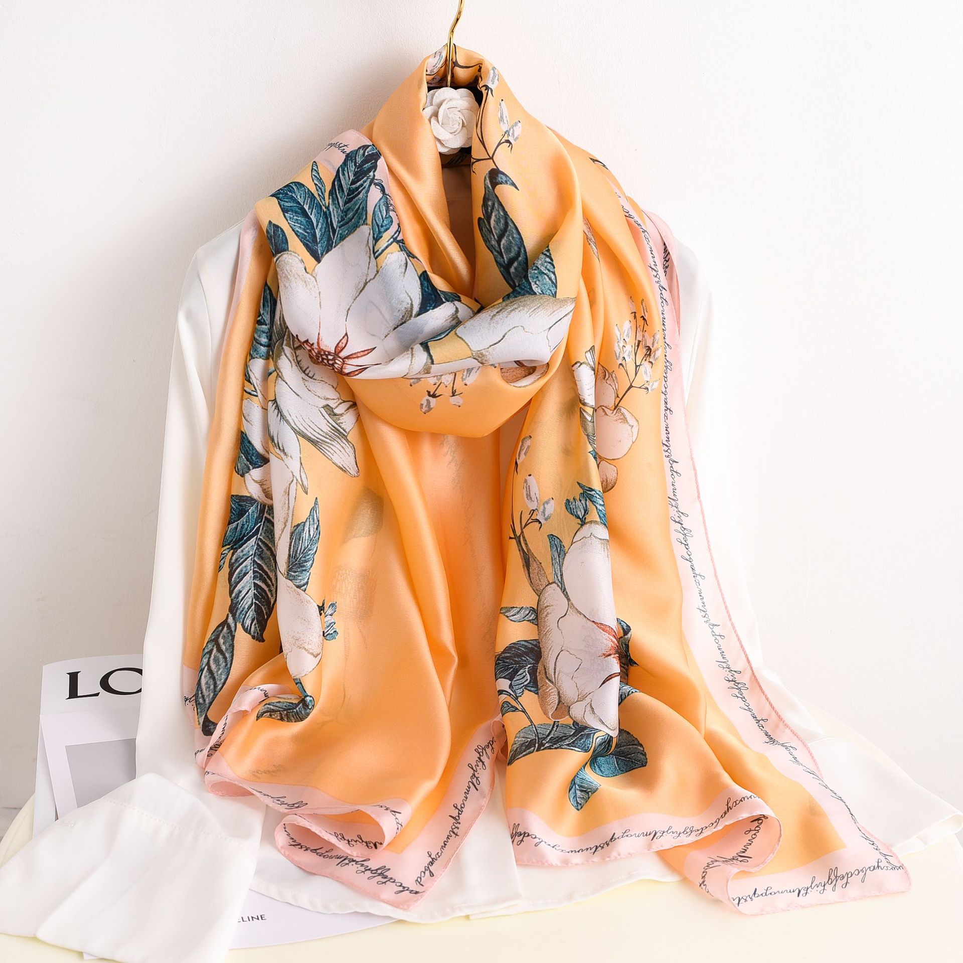 2021新款仿真丝长条丝巾女春夏韩版风车丝巾发带系脖围巾现货-报价