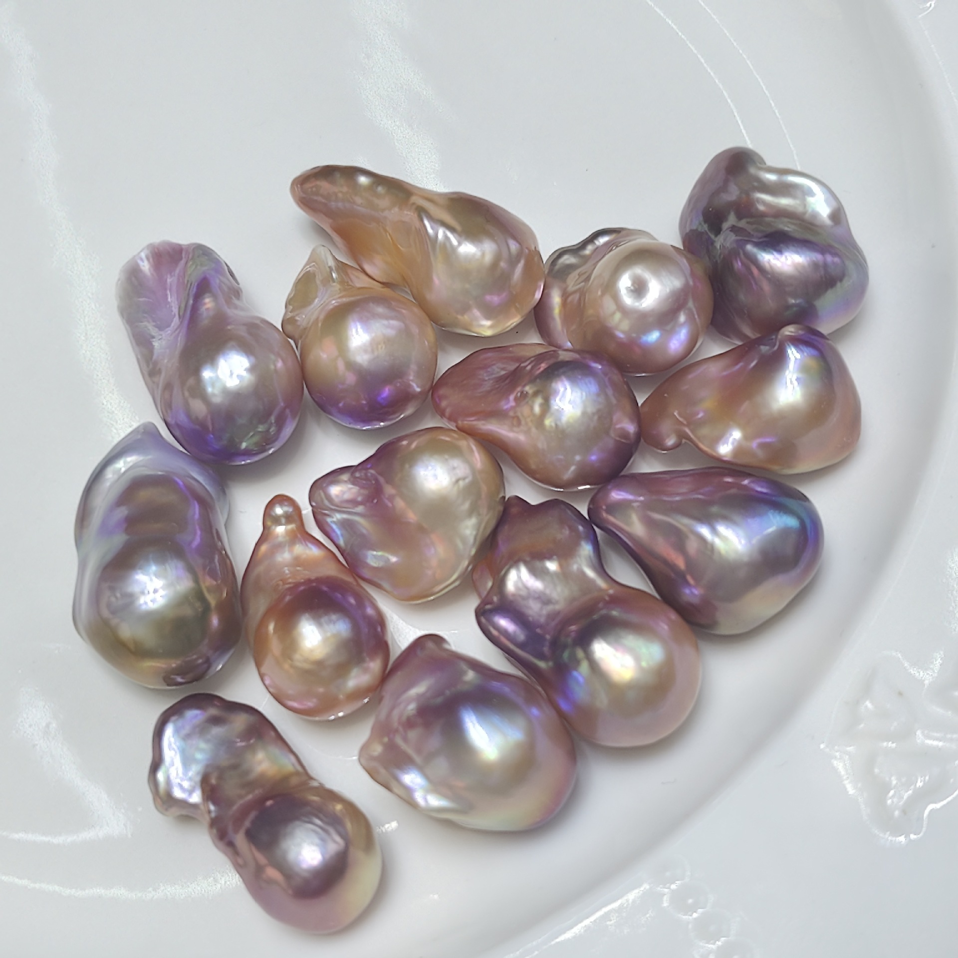 13-14mm淡水珍珠巴洛克彩珠紫色基本无暇炫彩光泽散珠diy-阿里巴巴