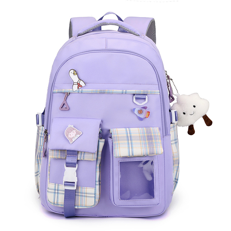 New Schoolbag Girls Primary School Students Grade One, Two, Three to Six Girls Super Lightweight Children's Spine Protection Burden Alleviation Backpack