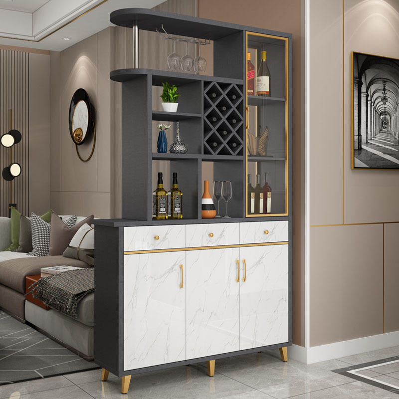 酒柜客厅隔断柜进门玄关柜简约现代家用装饰柜间厅柜带钢化玻璃门