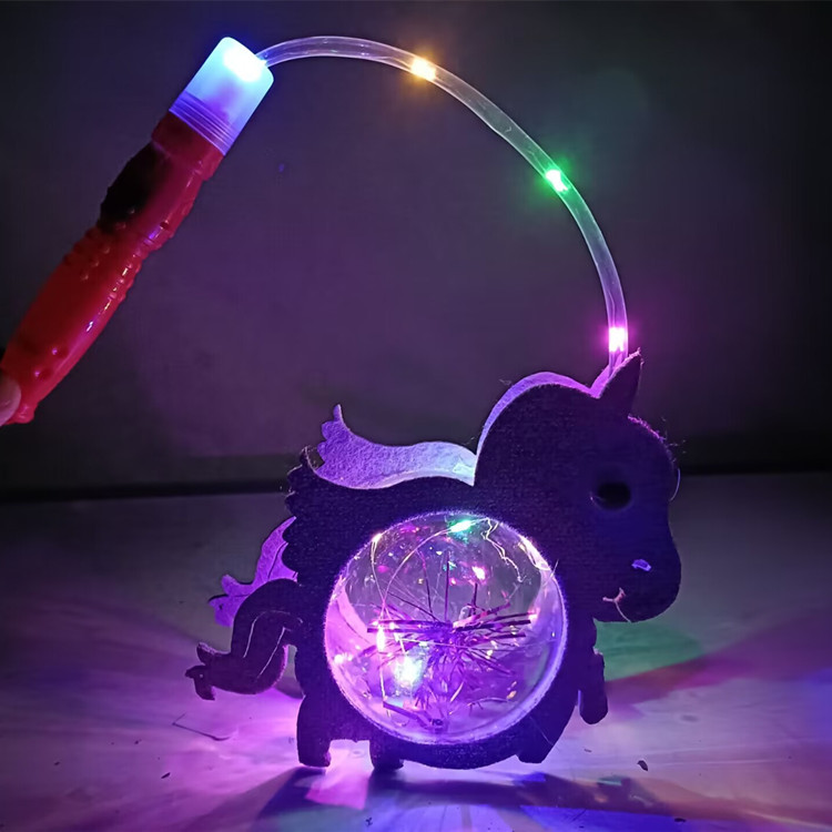 Children's Portable Luminous Lantern Square Park Stall Night Market Hot Sale Flash Cartoon Rabbit Lantern Toy Wholesale