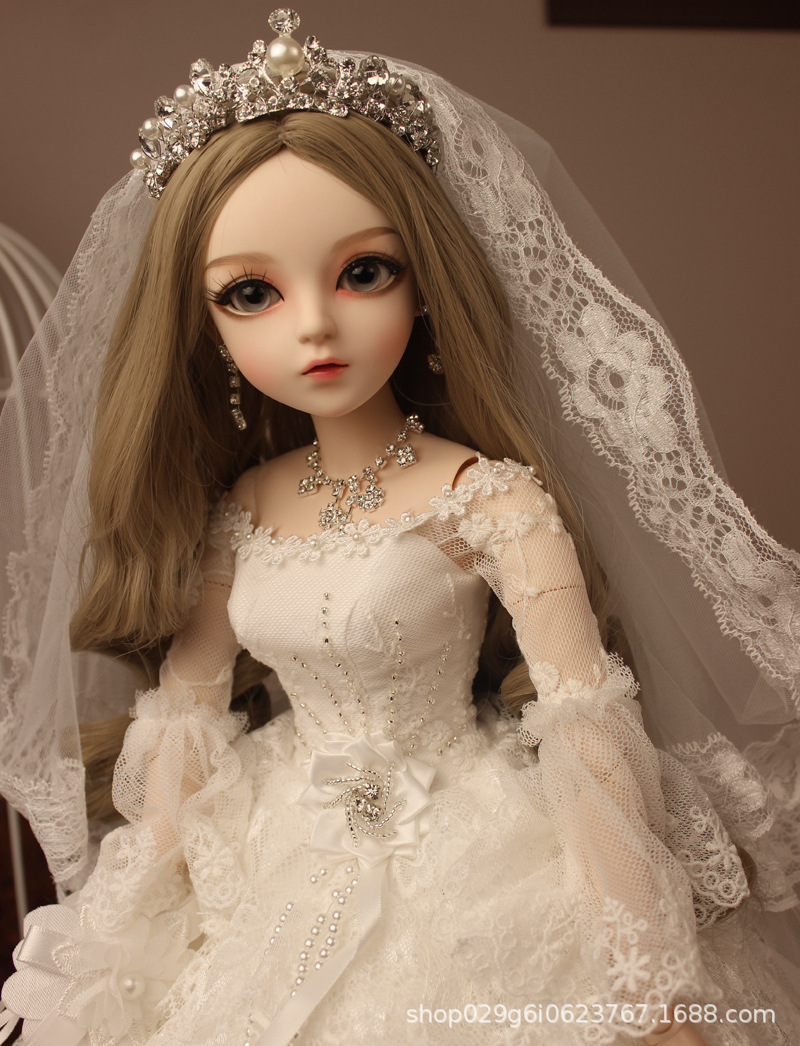 sd娃娃婚纱洋娃娃bjd手工改妆全关节娃娃送女孩情侣玩具公主套装