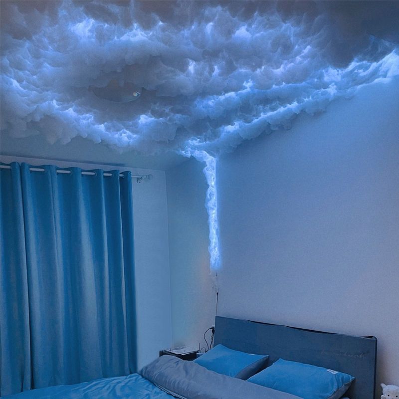 雷云灯闪电云朵雷电乌云棉花室内装饰灯带房间顶卧室酒吧diy氛围