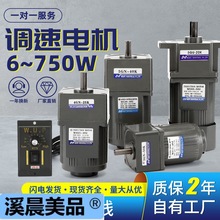 伟普调速电机6-400w可调无极变速 微型小型齿轮减速电机交流220v