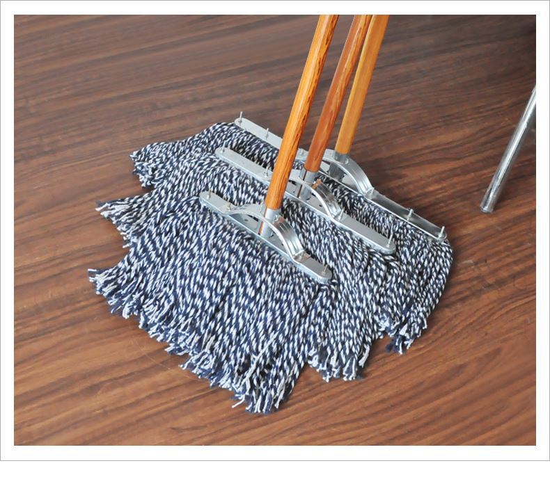 老式拖把家用普通棉布排拖木杆墩布尘推大号钢头加固棉线平板拖把