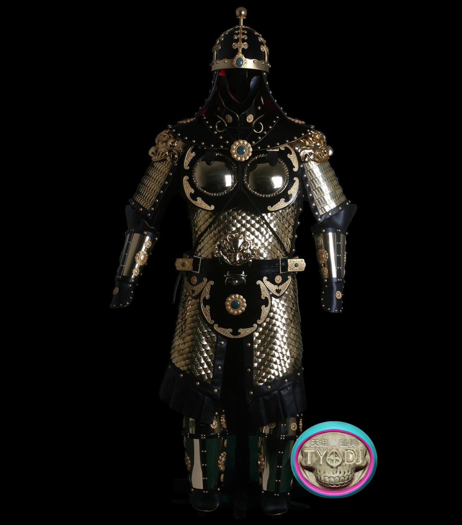 中国铠甲盔甲真人盔甲可穿明光甲甲胄盔甲将军铠装饰摆件甲童