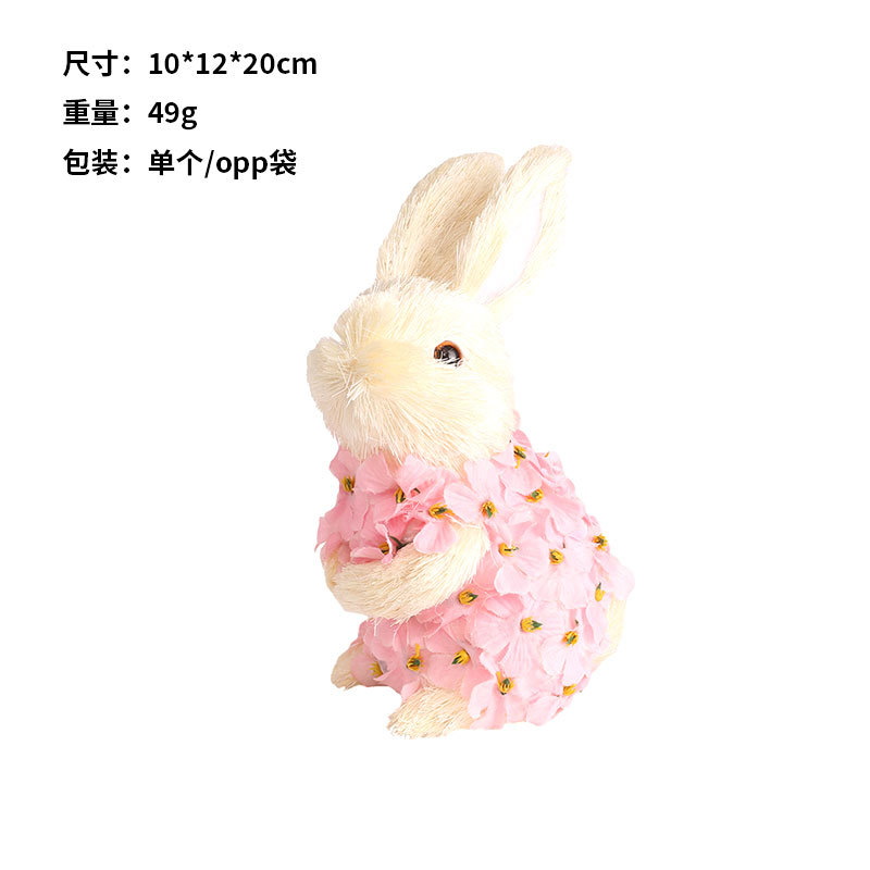 Cross-Border New Easter Decorations Papyrus Cute Easter Rabbit Home Party Desktop Ornaments