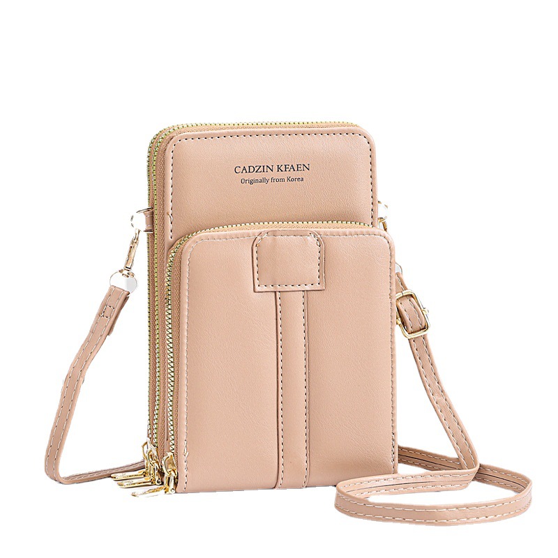 New Ladies Phone Bag Women's Wallet Pu Long Triple Zipper Trendy Women's Bags Mini Bag Shoulder Bag Oblique