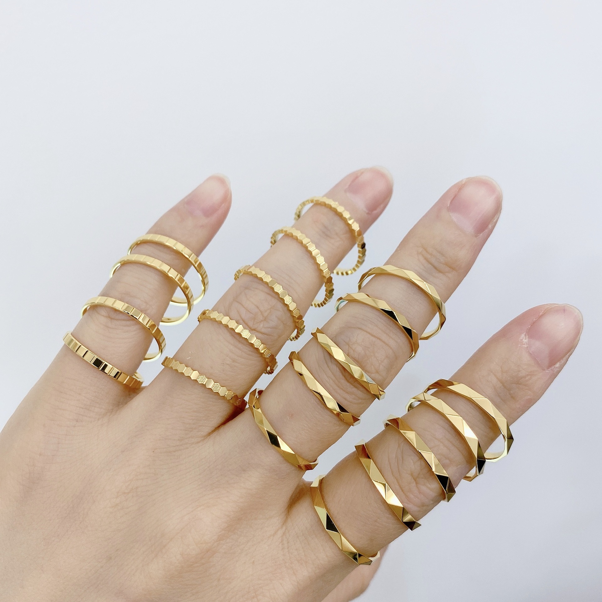 足金999精致小巧蜂巢方糖戒指精品黄金一件代发厂家直销