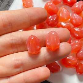 非红玛瑙趴趴兔挂件diy饰品配件通孔趴趴兔飞天兔兔子配件红兔子