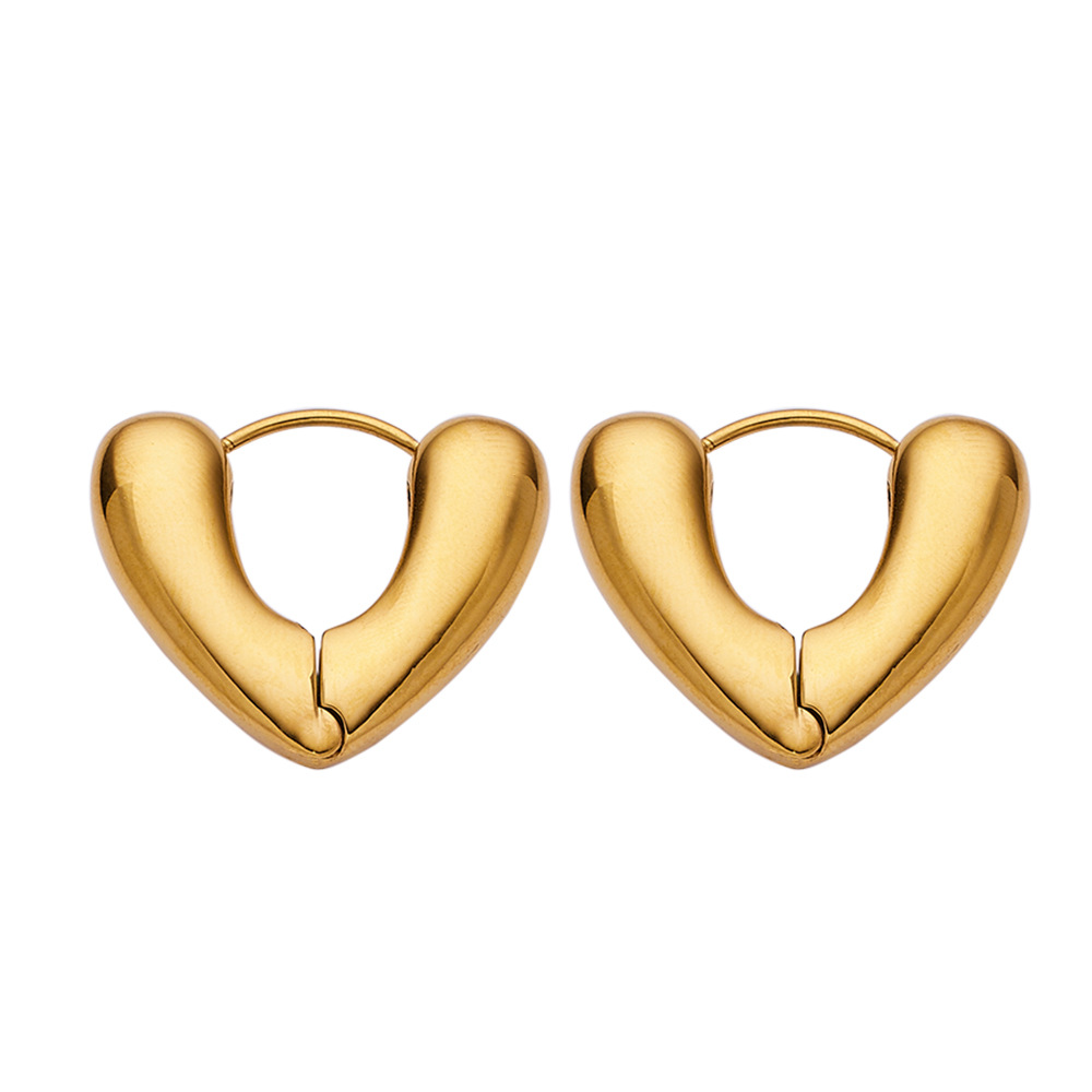 European and American Ins Internet Celebrity High-Grade Earrings Gold Stainless Steel Twist Earrings Titanium Steel Woven Thick Type U-Shaped Earrings