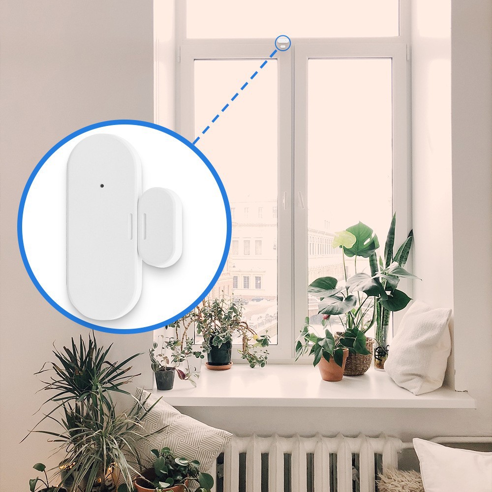 定制涂鸦智能门磁zigbee传感器门窗开关触动感应抱警蓝牙门磁批发