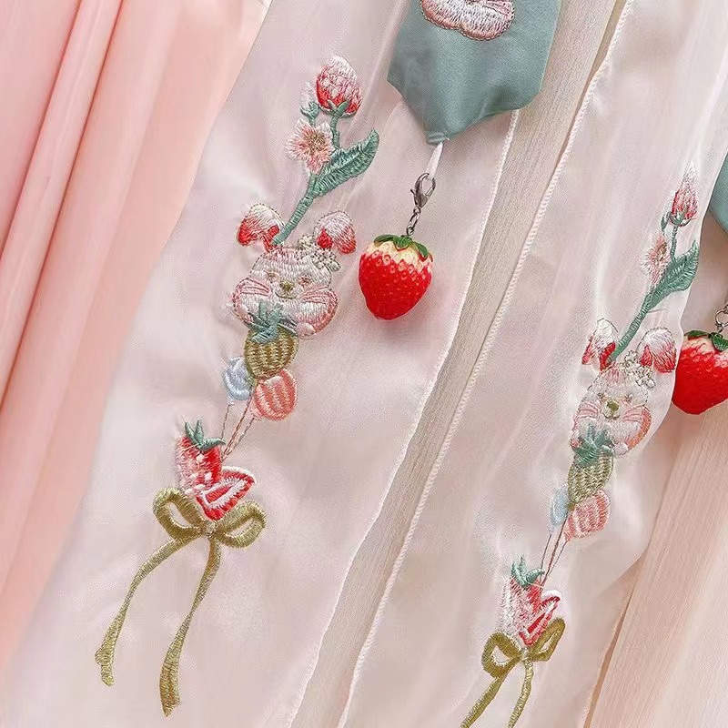 Hanfu Girls' Summer Clothing Chinese Style Thin Jacket and Dress Ancient Dress Super Fairy Little Girl Summer Children's Tang Costume Summer