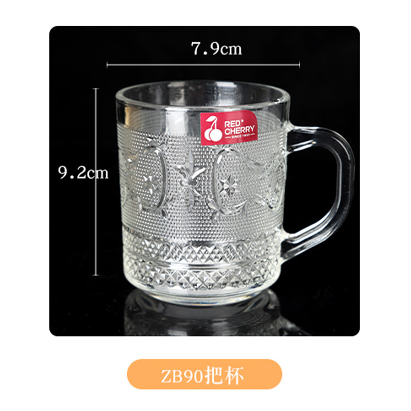 Wholesale Borosilicate Glass Tea Cup with Handle Straight Glass Tea Cup Small Handle Cup Kung Fu Small Tea Cup