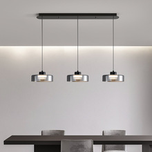 餐厅灯现代轻奢北欧玻璃床头吊灯创意个性一字长条吧台餐桌饭厅灯