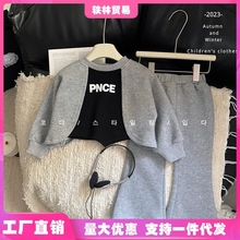 春秋季新款韩版潮流字母印花卫衣套装女童舒适休闲卫衣两件套