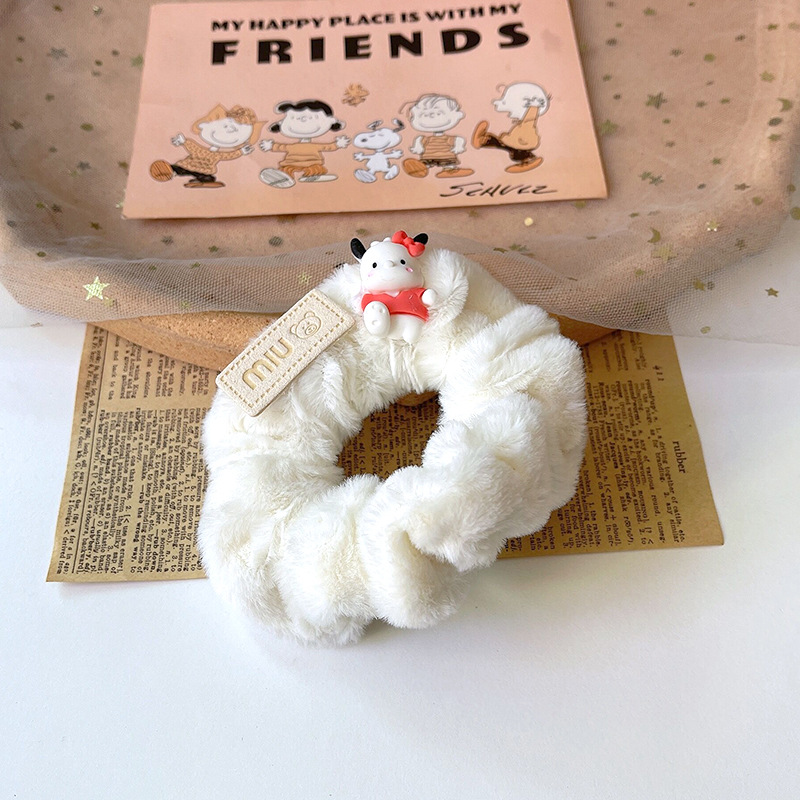 Cute Sanrio Plush Large Intestine Ring Cinnamoroll Babycinnamoroll Melody Hair Band Sweet Head Rope Gift for Bestie Hair Accessories