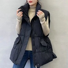 中长款羽绒棉马甲女外套秋冬季新款韩版收腰显瘦休闲百搭马夹棉服