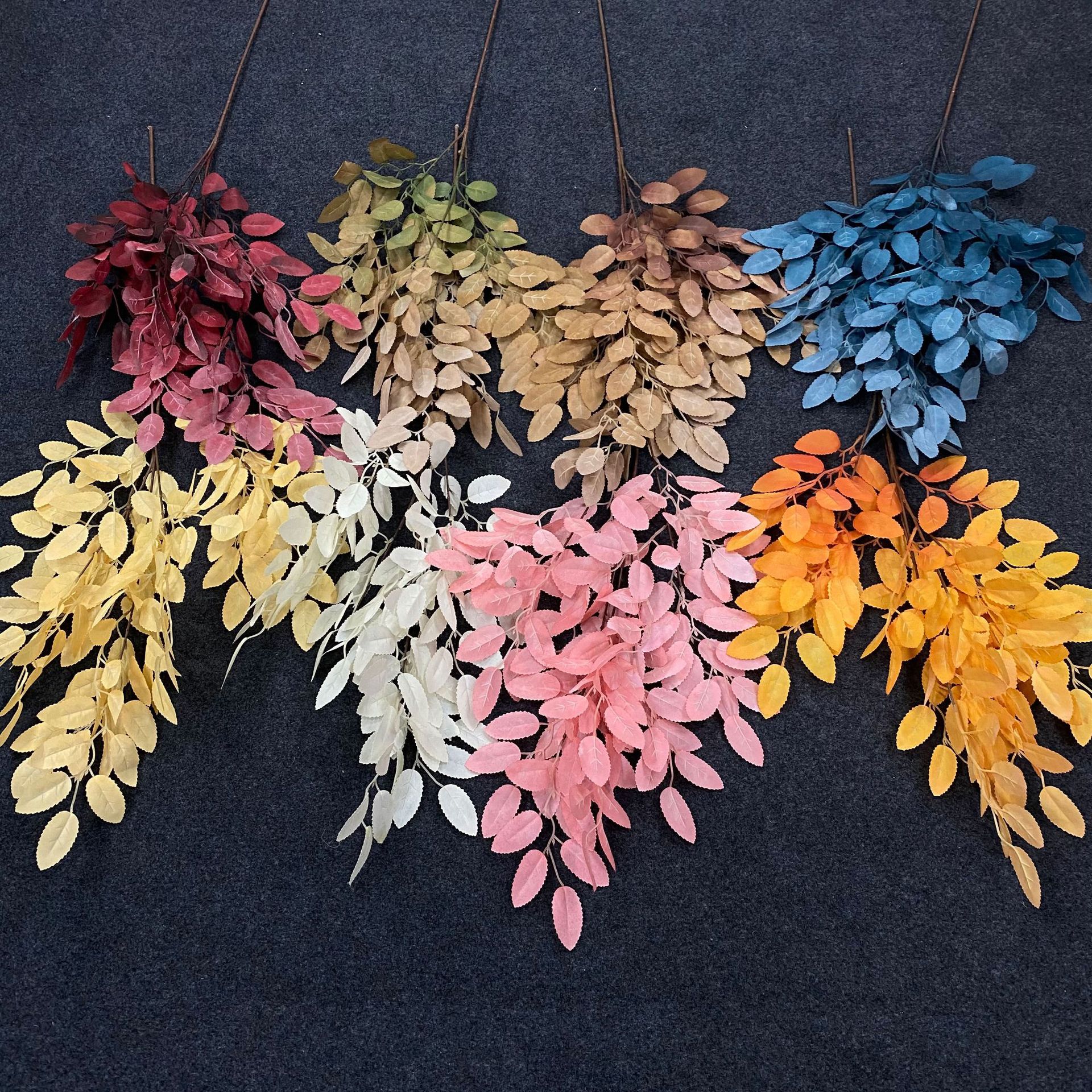 双色榆树叶凌霄叶婚庆配叶杨树叶绿桉树叶枝路引花材