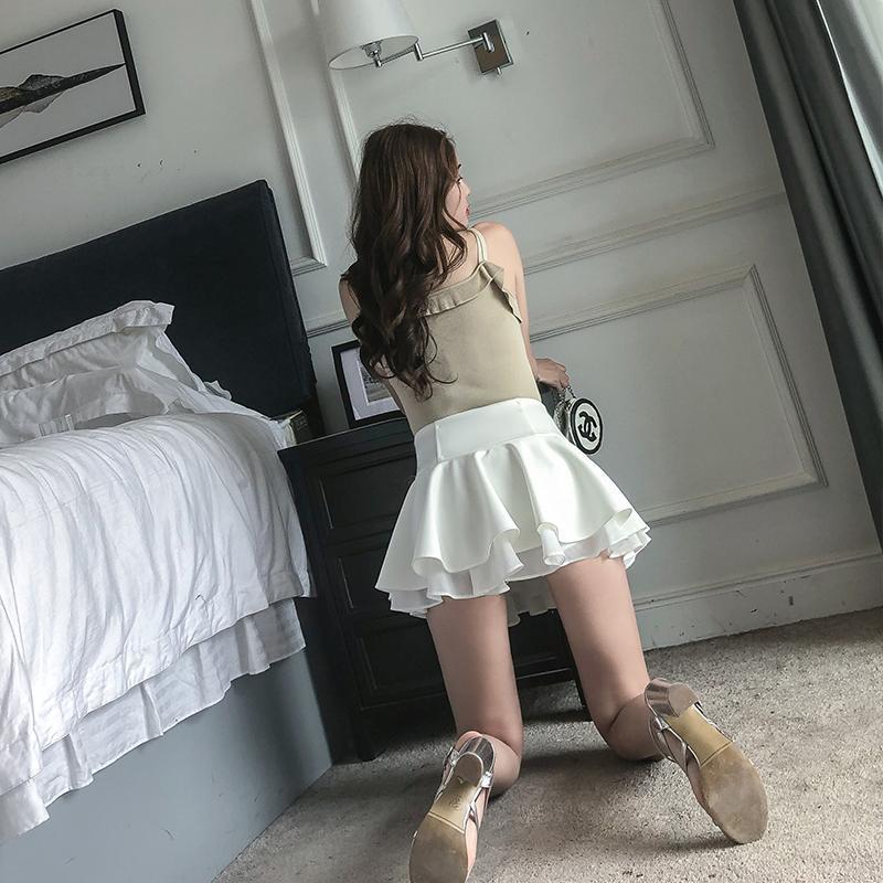 超短百褶裙无安全裤小短裙无内衬走光半身裙女夏32厘米性感蓬蓬裙