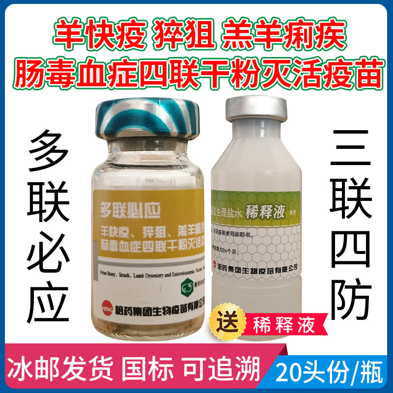 羊疫苗羊三联四防疫苗羊快疫羔羊痢疾肠毒血症多联必应一瓶多瓶价