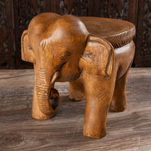 实木大象凳泰国凳子沙发实木花架凳家用配件榆木矮凳儿童木墩穿鞋