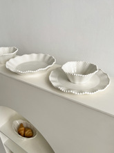 XXP4 ins轻奢陶瓷珍珠盘精致高颜值早餐餐具家用感碗盘套装